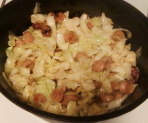 Maple Chicken Sausage with Cabbage